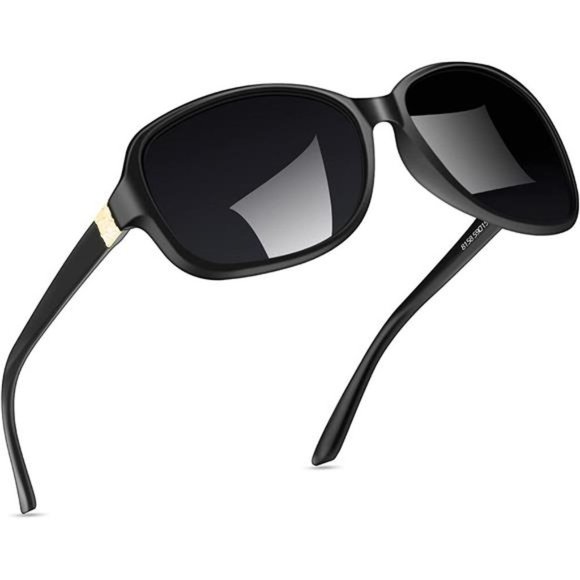 Polarized Sunglasses Womens A01 Trendy Polarized Sunglasses, Black